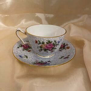 Antique Vintage England Fine Bone China Crown Staffordshire Tea Cup  Saucer